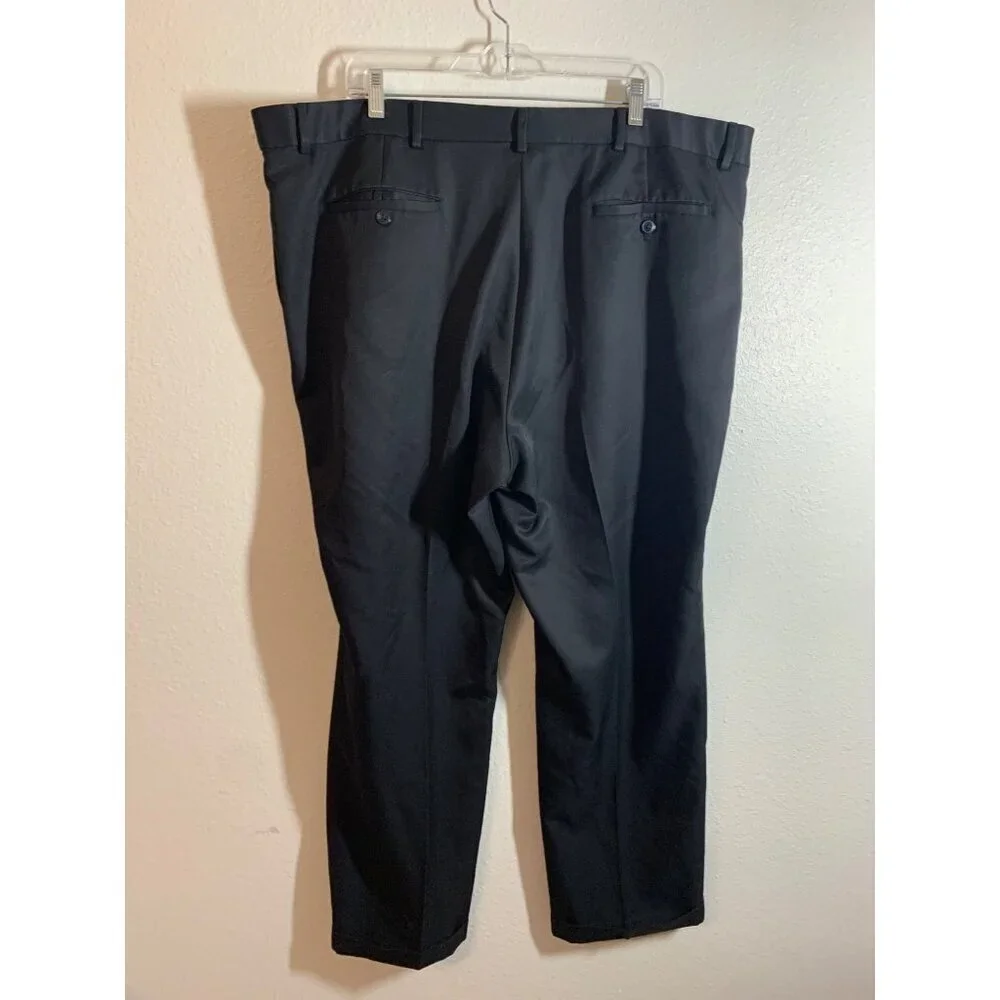 Roundtree & Yorke Travel Smart Big & Tall Mens Pants Size 44x30 Black #2-AC3